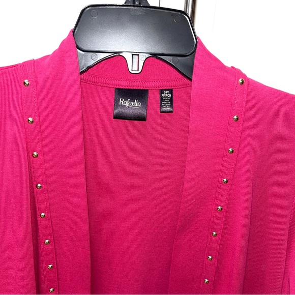 Sweater Raspberry Pink Rafaella with Studs Top Small Petite - Picture 6 of 9